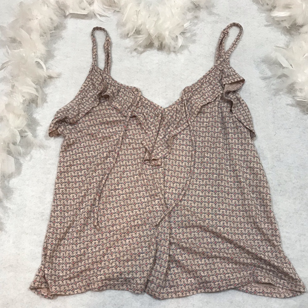 Dainty Blush-Colored Ruffle Tank